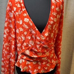Forever 21 Red Floral Blouse